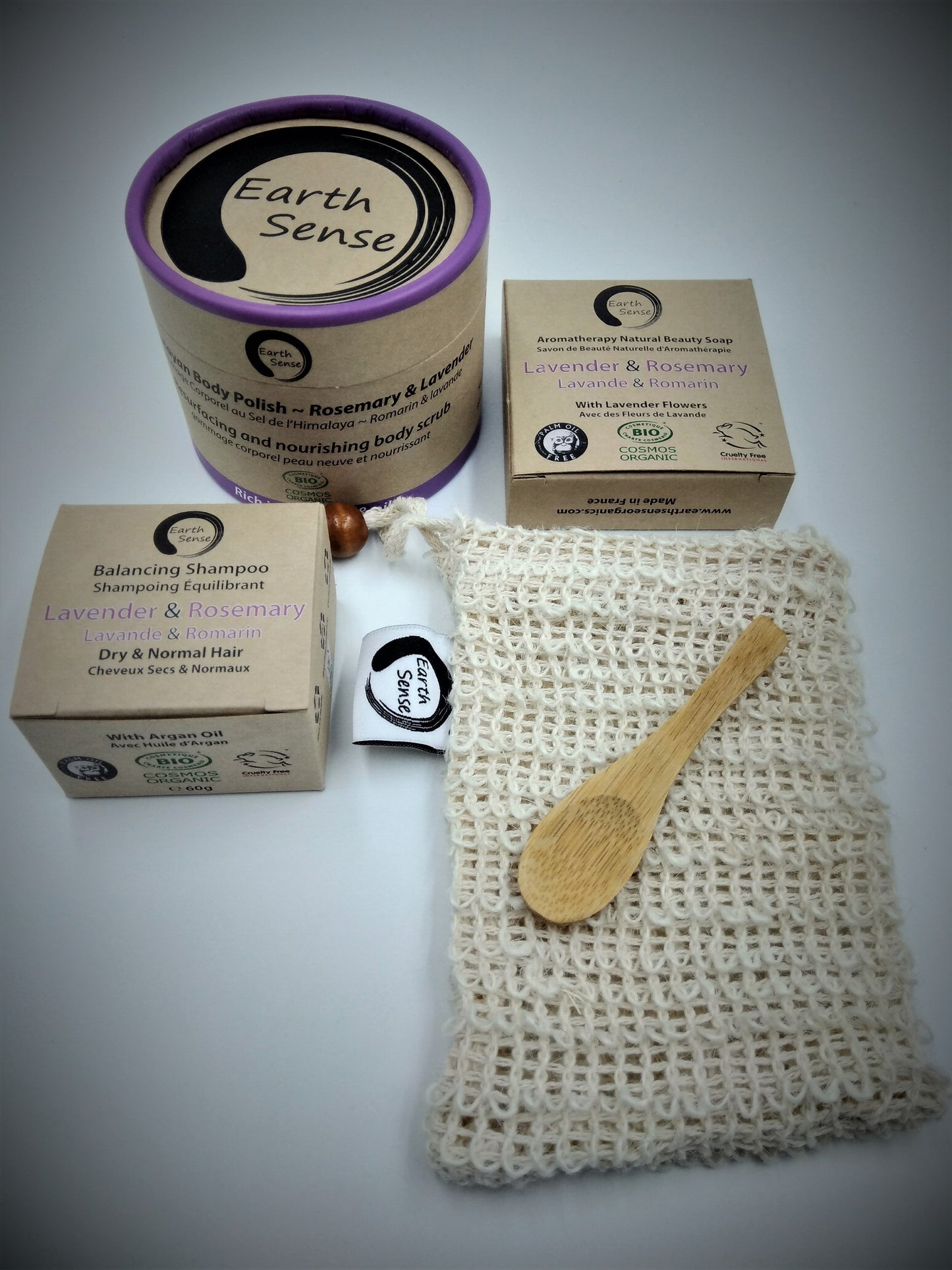 Organic Certified Solid Soap - Lavender & Rosemary with Lavender flowers 90g - Earthsenseorganics