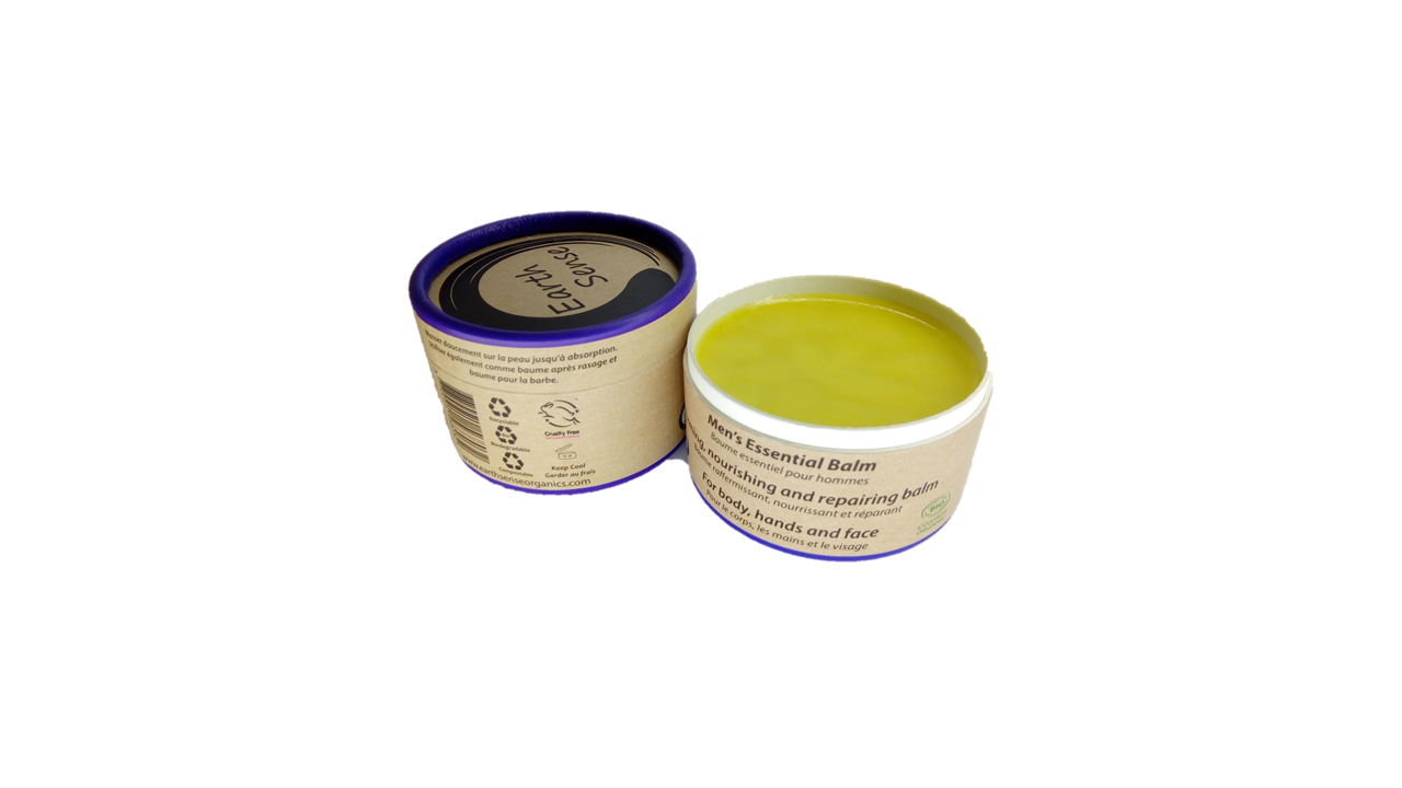 Organic Men's Essential Balm with Sandalwood 100ml - For Face, beard, hands & whole body - Earthsenseorganics