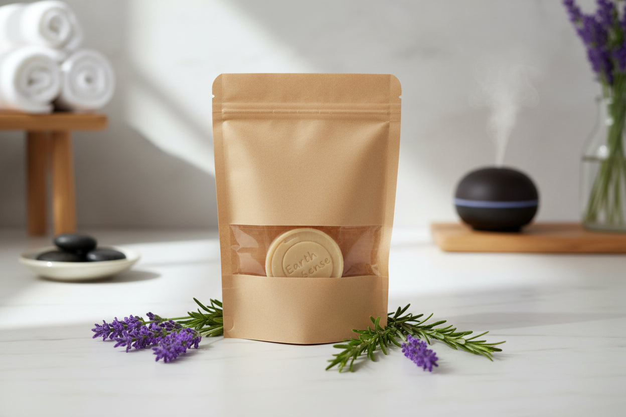 Shampoing Solide Équilibrant Certifié Bio - Lavande & Romarin - Cheveux Secs & Tous Types de Cheveux 60g