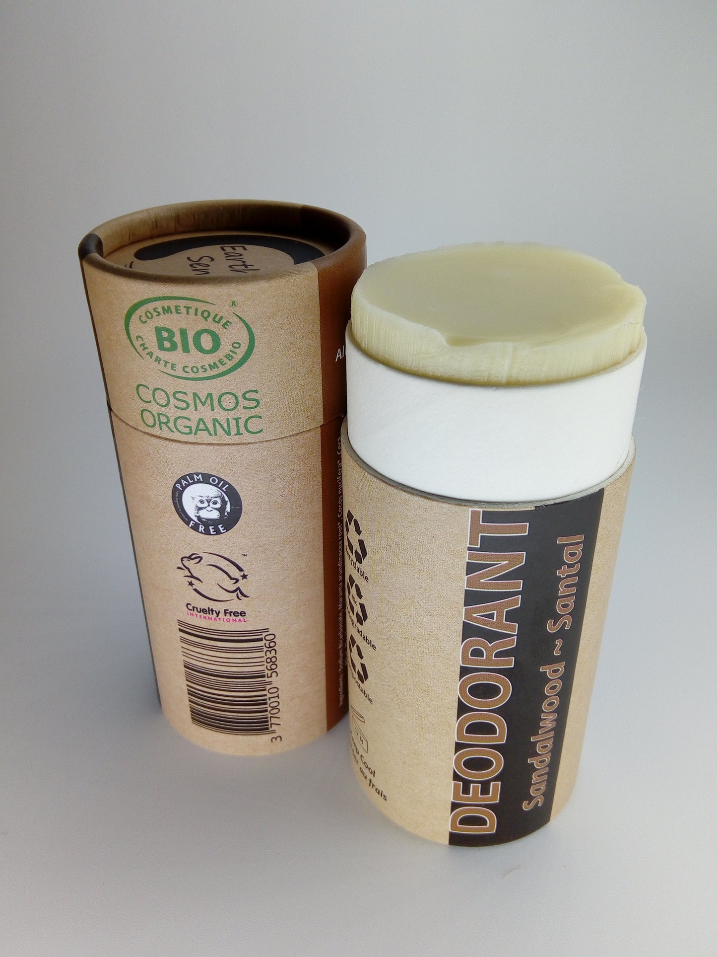 Déodorant naturel certifié biologique - Bois de santal 100 ml - 1 pièce - Emballage en papier 100 % recyclé