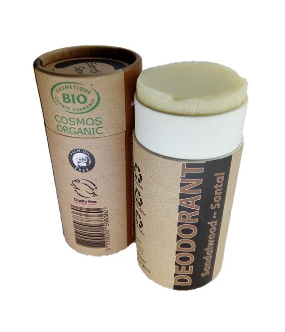 Organic Certified Natural Deodorant - Sandalwood 100ml - 100% recycled paper packaging