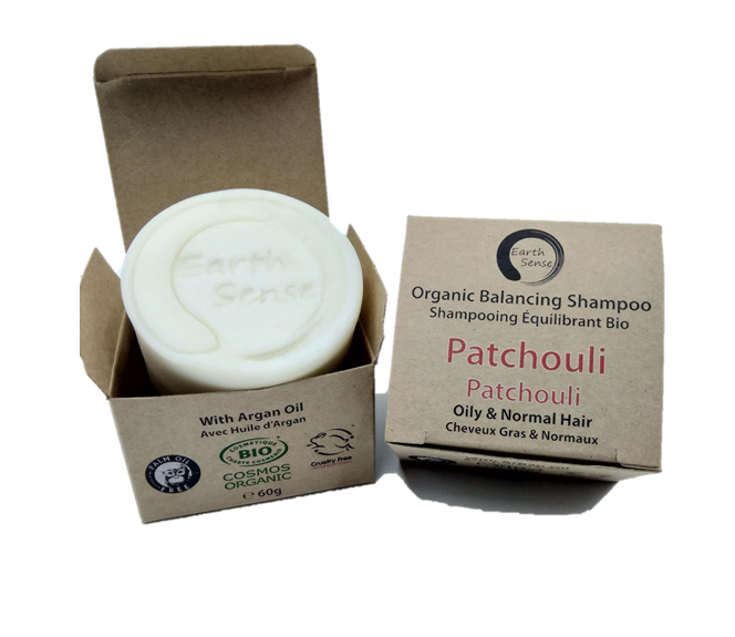 Organic Certified Balancing Solid Shampoo - Patchouli - Oily & all Hair Types 60g