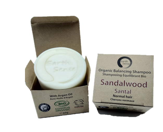 Organic Certified Balancing Solid Shampoo - Sandalwood - Normal & all Hair Types 60g