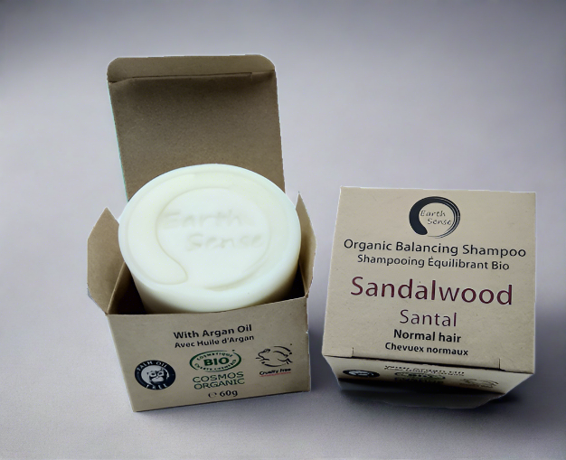 Organic Certified Balancing Solid Shampoo - Sandalwood - Normal & all Hair Types 60g