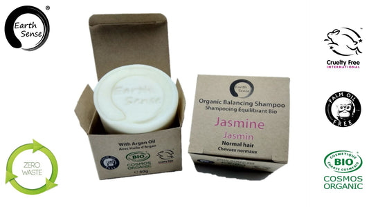MINI BUNDLE - 4 x 60g  Organic Certified Solid Shampoo - Jasmine - Normal & all Hair Types - Earthsenseorganics