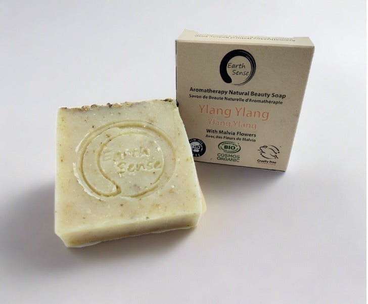 Organic Certified Solid Soap - Ylang Ylang with Blue Corn Flowers 90g
