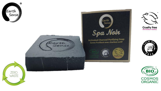 Organic Certified Spa Noir - Solid Soap with activated charcoal - 90g - Earthsenseorganics