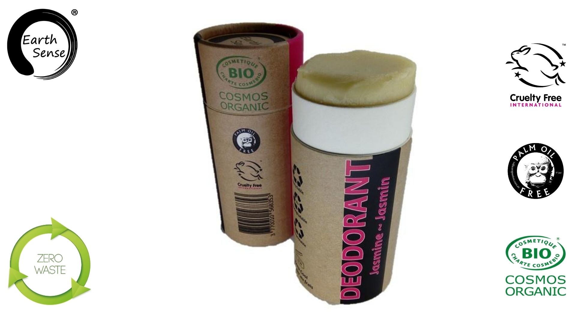 MEGA BUNDLE - 12 x 100ml Organic Certified Natural Deodorant - Jasmine - Earthsenseorganics