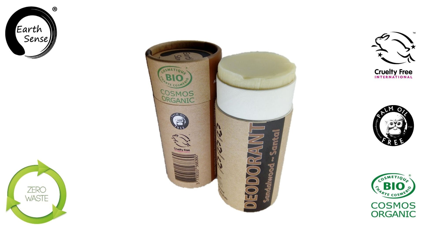 MINI BUNDLE - 3 x 100ml Organic Certified Natural Deodorant - Sandalwood - Earthsenseorganics