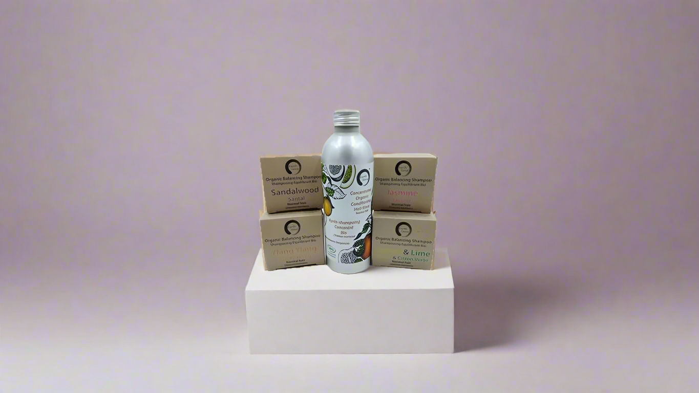 NEW PRICE - Trio Hair Care Pack - Organic Solid Shampoo, Organic Concentrated Hair Rinse & Argan Oil