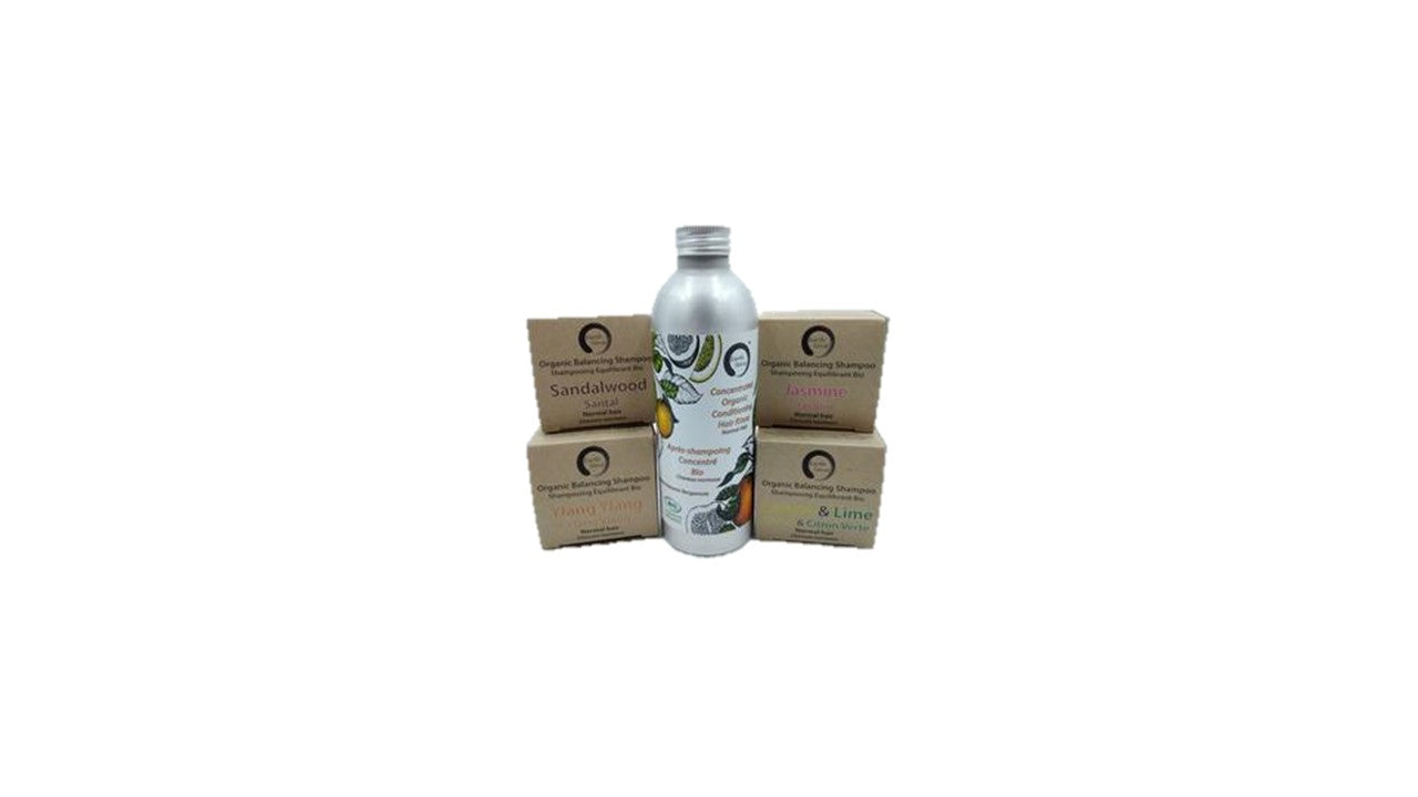 MINI BUNDLE - 4 x 60g Organic Certified Solid Shampoo - Cedarwood - Oily & All Hair Types - Earthsenseorganics