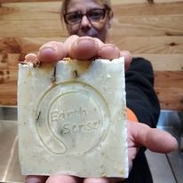 Organic Certified Solid Soap - Sandalwood with Shredded Comfrey Leaves 90g - Earthsenseorganics