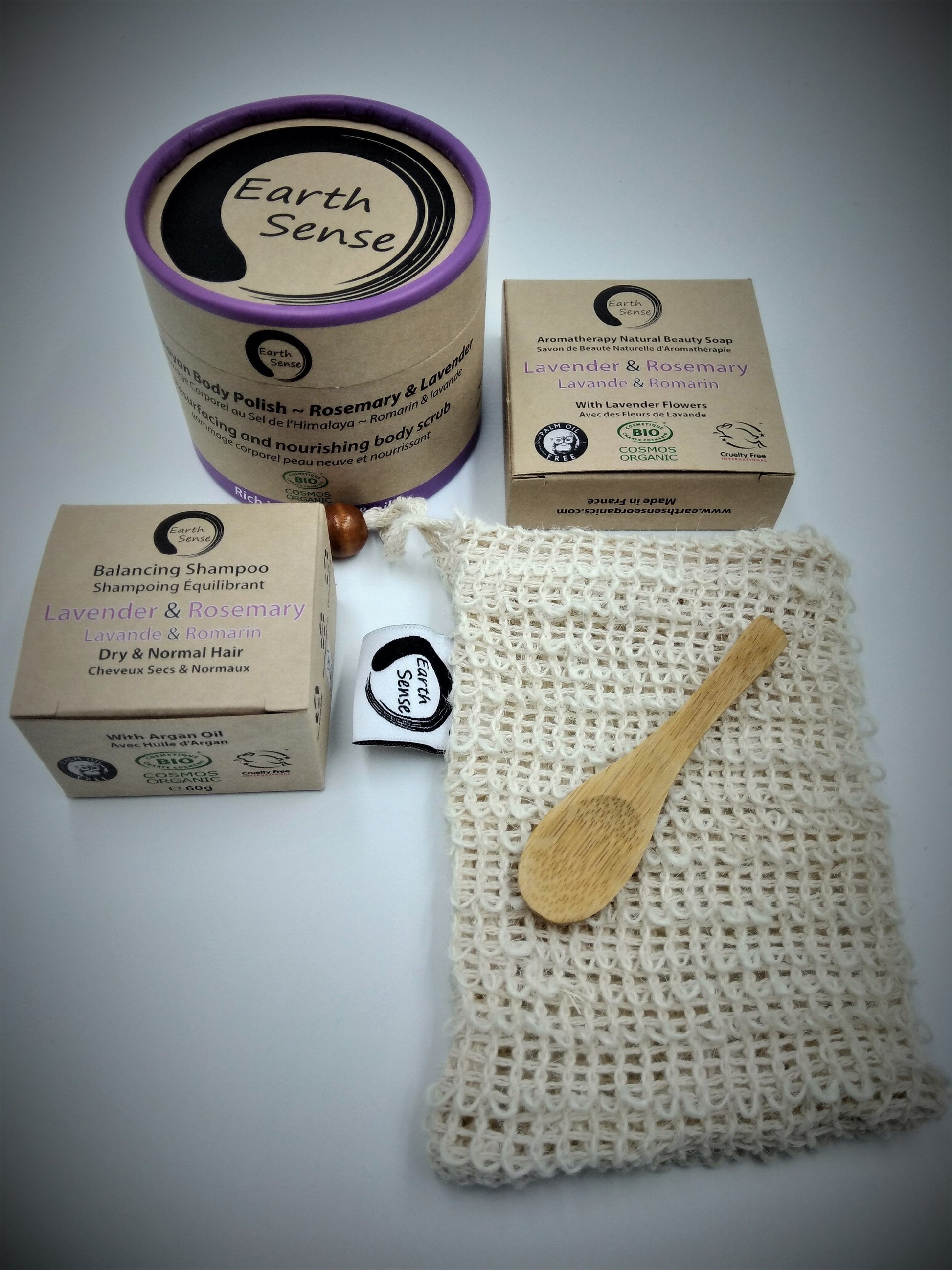 MINI BUNDLE - 4 x 60g Organic Certified Solid Shampoo - Lavender & Mint - Dry & all Hair Types - Earthsenseorganics