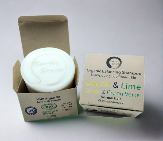 Shampoing Solide Équilibrant Certifié Bio - Citron &amp; Citron Vert - Cheveux Normaux &amp; Tous Types 60g
