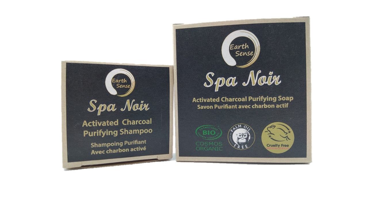 Organic Certified Spa Noir - Solid Shampoo with activated charcoal - 60g