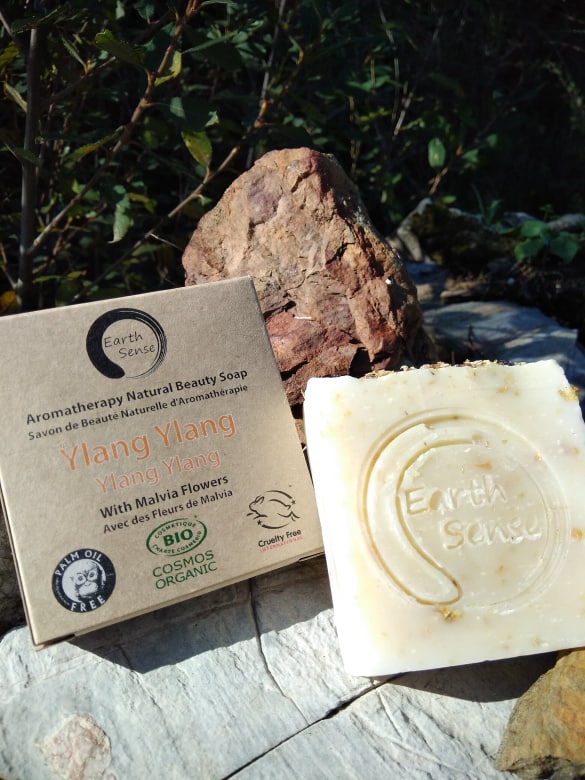 Organic Certified Solid Soap - Jasmine with Chamomile Flowers 90g - Earthsenseorganics
