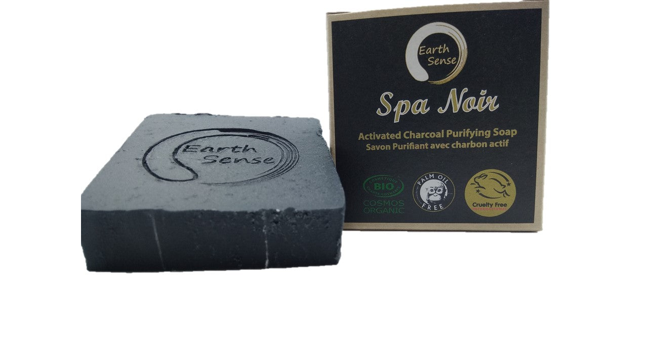 Organic Certified Spa Noir - Solid Soap with activated charcoal - 90g - Earthsenseorganics